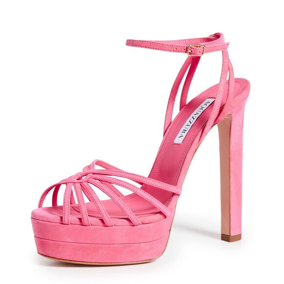 Aquazzura Shoes - Aquazzura 130mm Flow Plateau Sandals Watermelon 38.5 With Box Pink High Heels